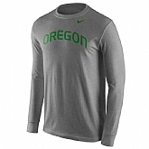Oregon Ducks Nike Wordmark Long Sleeve WEM T-Shirt - Gray,baseball caps,new era cap wholesale,wholesale hats